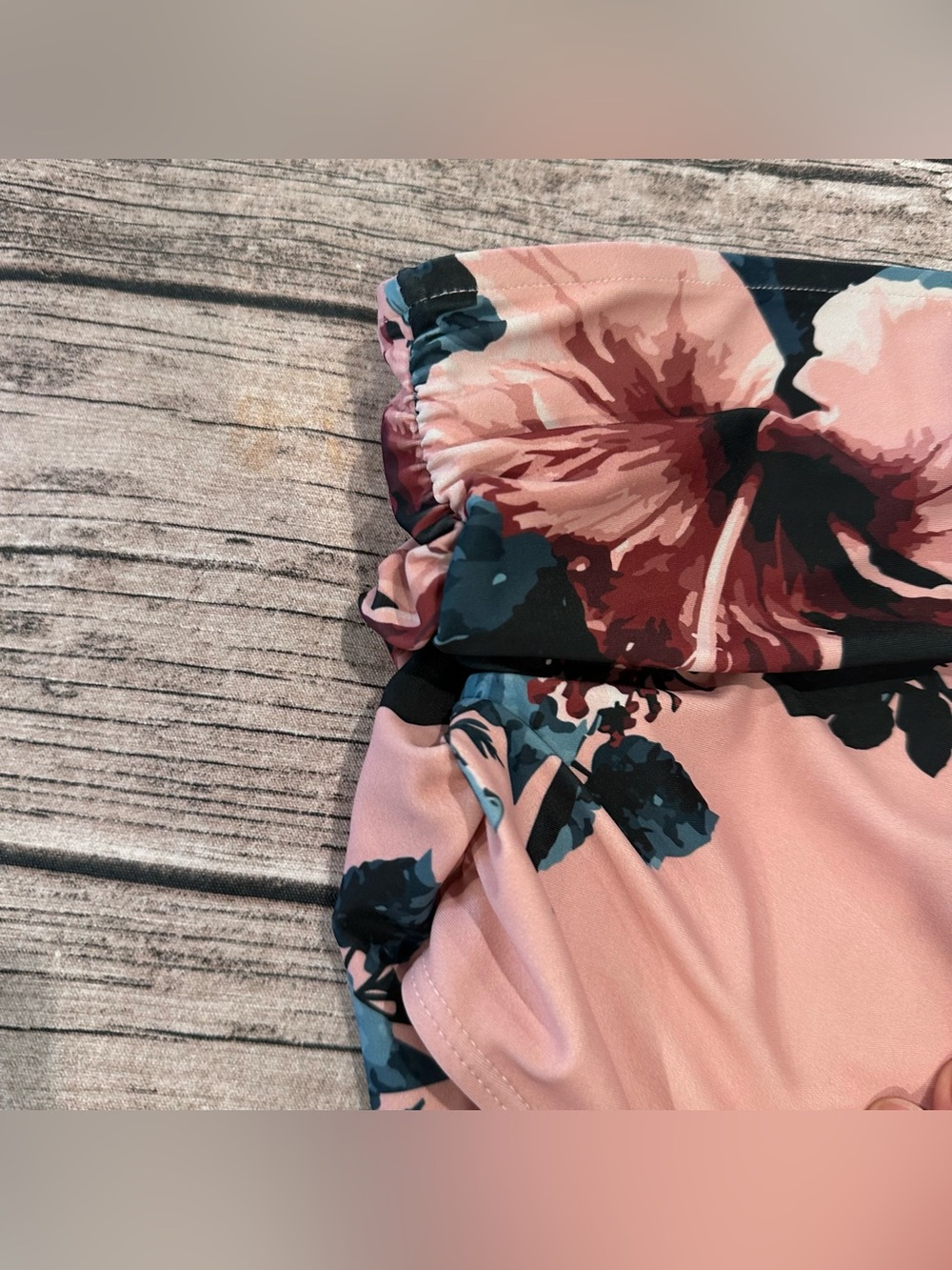 Albion Pink Floral High-Waist Rouched Bikini Bottoms Size Medium - Picture 7 of 8